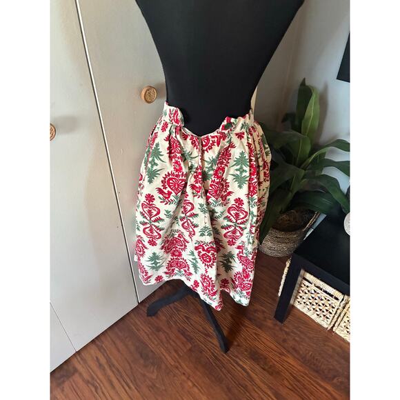 Vintage Kay Sorenson Original Folk Art Skirt – Estate Piece – Red & Green Floral - Picture 5 of 8